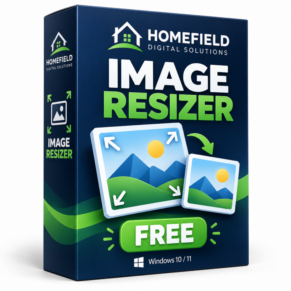 Homefield Image Resizer Free software box for Windows 10 and 11
