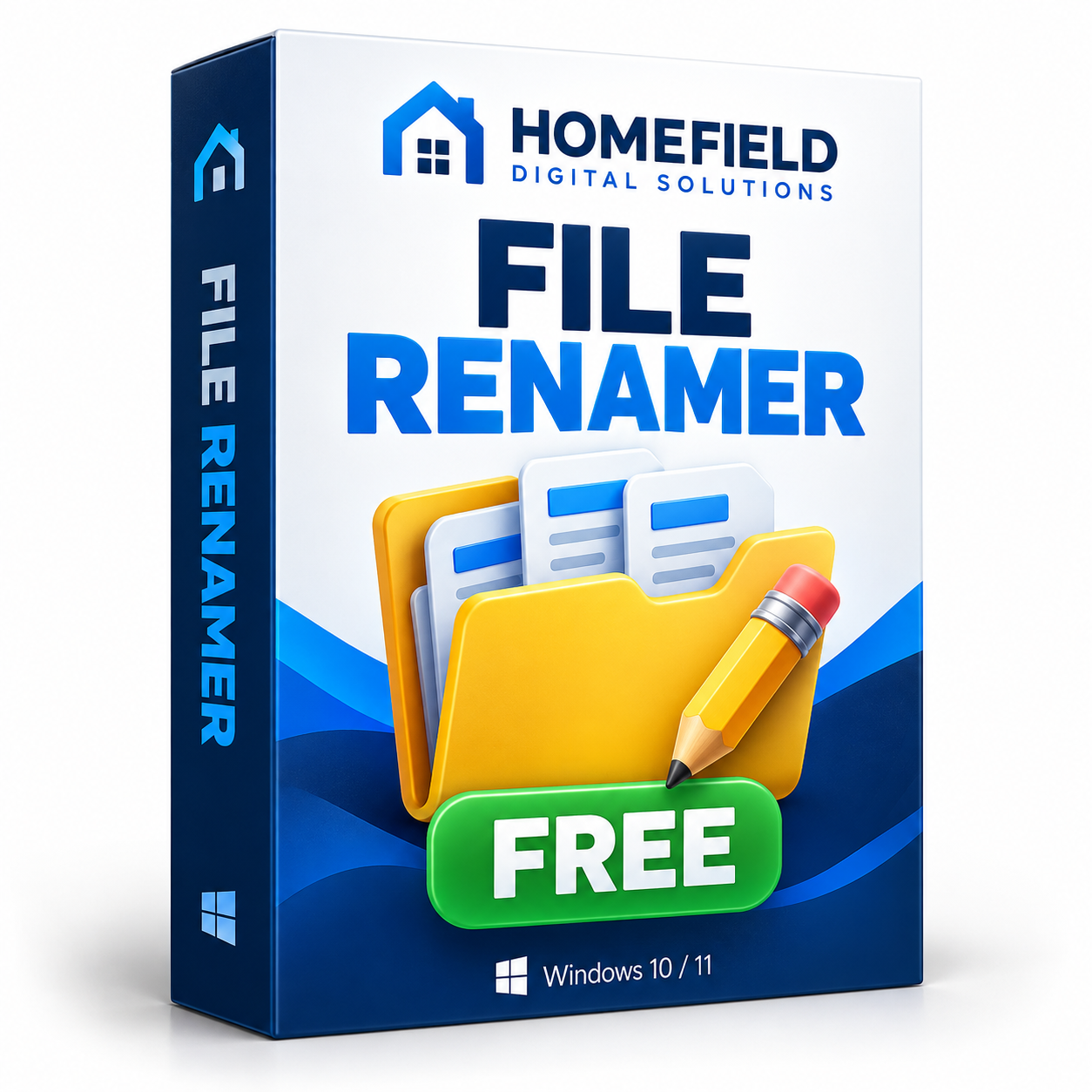 Homefield File Renamer Free software box for Windows 10 and 11